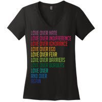 Love Over Everything  Women's V-Neck T-Shirt