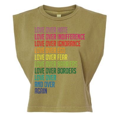 Love Over Everything  Garment-Dyed Women's Muscle Tee