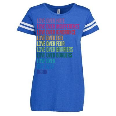 Love Over Everything  Enza Ladies Jersey Football T-Shirt