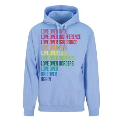 Love Over Everything  Unisex Surf Hoodie