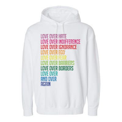 Love Over Everything  Garment-Dyed Fleece Hoodie