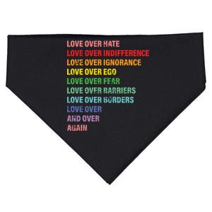 Love Over Hate Love Over Indifference  USA-Made Doggie Bandana