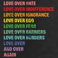 Love Over Hate Love Over Indifference  11oz C Handle Ceramic Mug