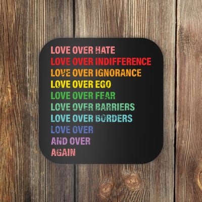 Love Over Hate Love Over Indifference  Coaster