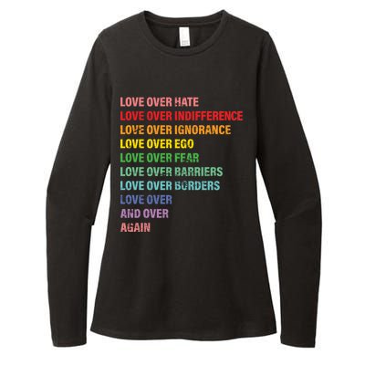 Love Over Hate Love Over Indifference  Womens CVC Long Sleeve Shirt