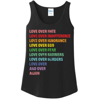 Love Over Hate Love Over Indifference  Ladies Essential Tank