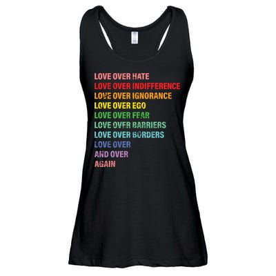 Love Over Hate Love Over Indifference  Ladies Essential Flowy Tank