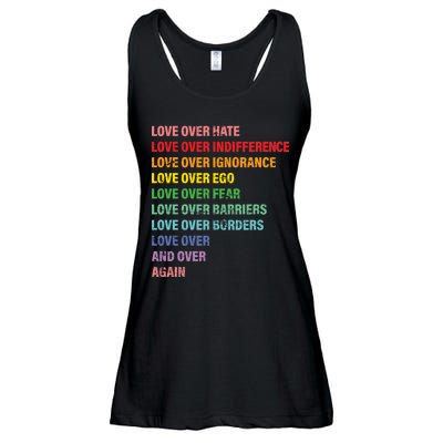 Love Over Hate Love Over Indifference  Ladies Essential Flowy Tank