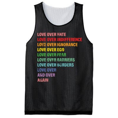 Love Over Hate Love Over Indifference  Mesh Reversible Basketball Jersey Tank