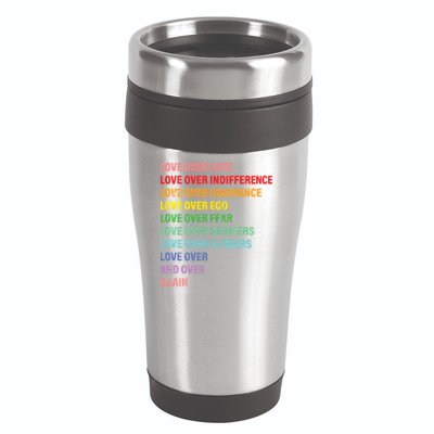 Love Over Hate Love Over Indifference  16oz Travel Tumbler