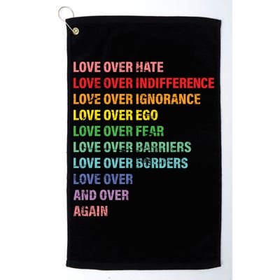 Love Over Hate Love Over Indifference  Golf Towel