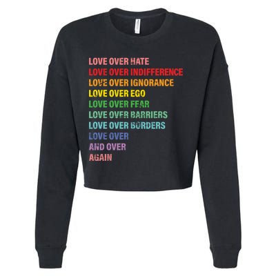 Love Over Hate Love Over Indifference  Cropped Pullover Crew