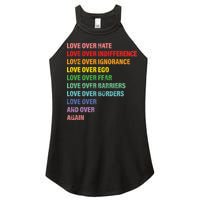 Love Over Hate Love Over Indifference  Women's Perfect Tri Rocker Tank