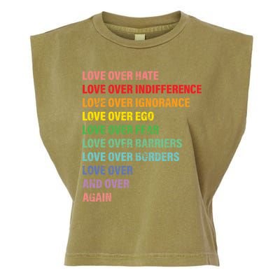 Love Over Hate Love Over Indifference  Garment-Dyed Women's Muscle Tee