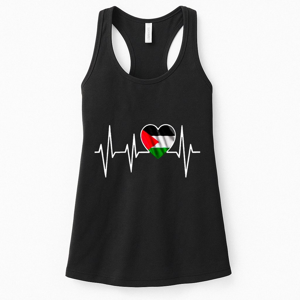 Love Pakistan Flag Heartbeat Pulse Womens Tank Top