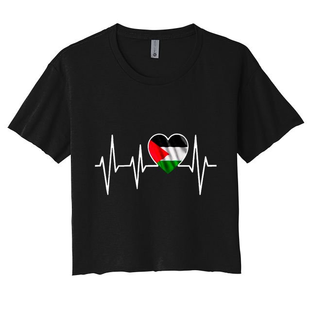 Love Pakistan Flag Heartbeat Pulse Crop Top