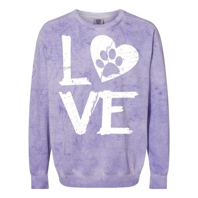 Love Paw In Heart Colorblast Crewneck Sweatshirt