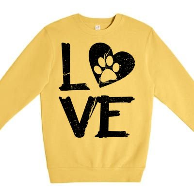 Love Paw In Heart Premium Crewneck Sweatshirt