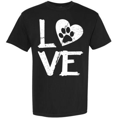 Love Paw In Heart Garment-Dyed Heavyweight T-Shirt