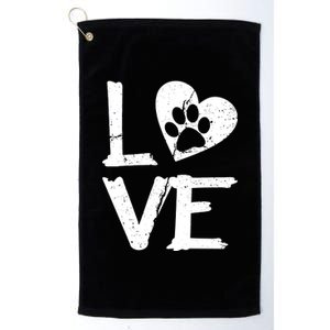 Love Paw In Heart Platinum Collection Golf Towel