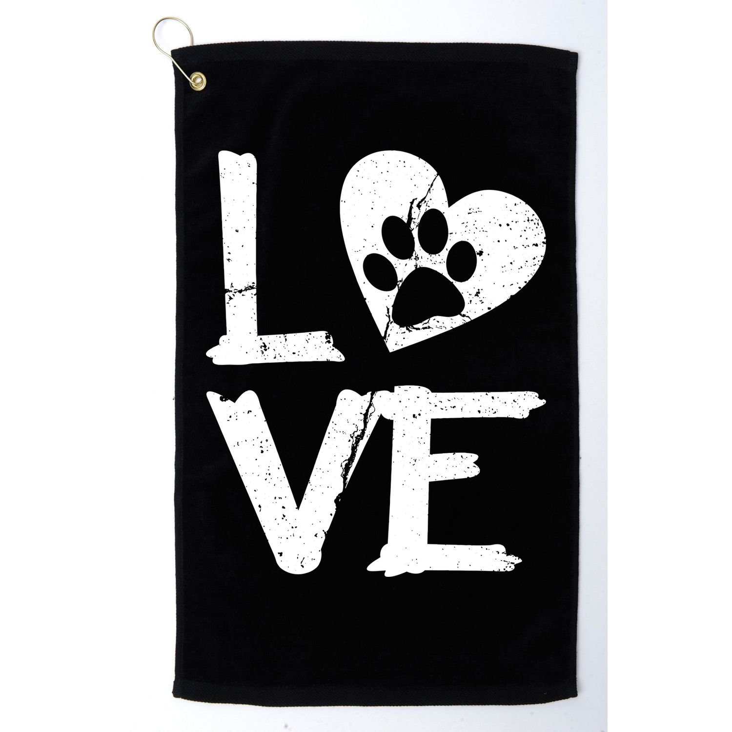 Love Paw In Heart Golf Towel