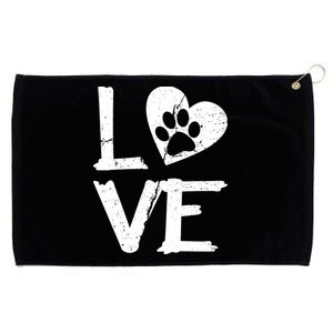 Love Paw In Heart Grommeted Golf Towel