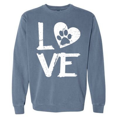 Love Paw In Heart Garment-Dyed Sweatshirt