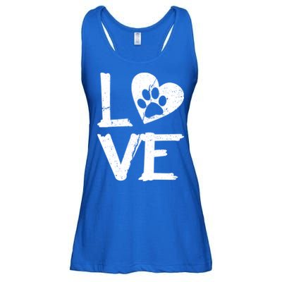 Love Paw In Heart Ladies Essential Flowy Tank