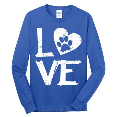 Love Paw In Heart Tall Long Sleeve T-Shirt