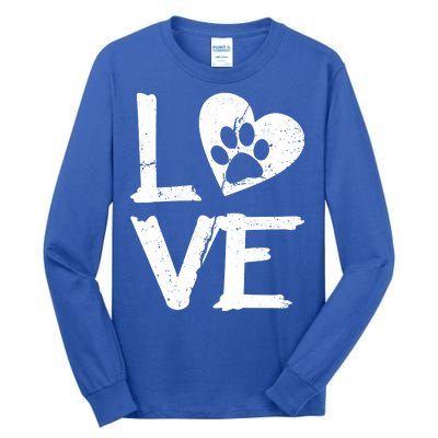 Love Paw In Heart Tall Long Sleeve T-Shirt