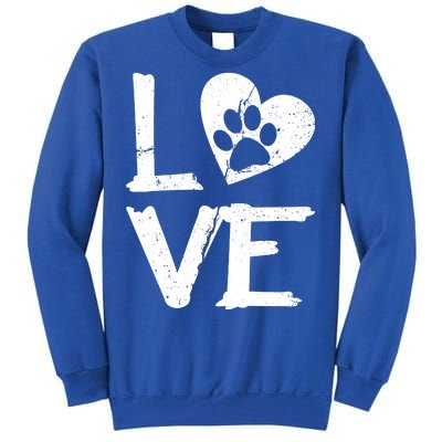 Love Paw In Heart Tall Sweatshirt