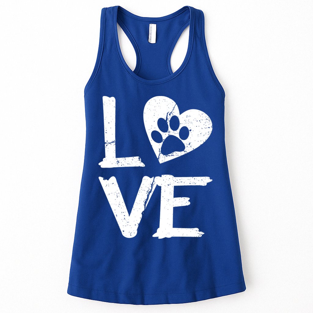 Love Paw In Heart Womens Tank Top