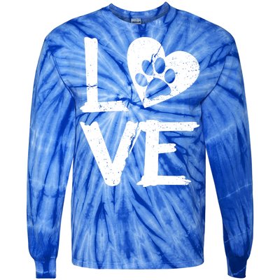 Love Paw In Heart Tie-Dye Long Sleeve Shirt