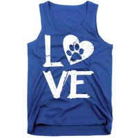 Love Paw In Heart Tank Top