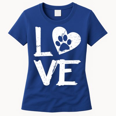 Love Paw In Heart Womens T-Shirt