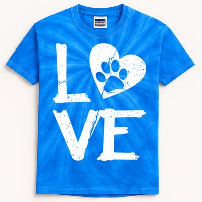 Love Paw In Heart Kids Tie-Dye T-Shirt