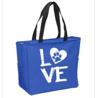 Love Paw In Heart Zip Tote Bag
