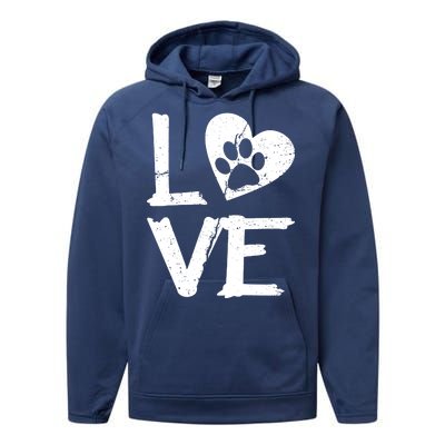 Love Paw In Heart Performance Fleece Hoodie