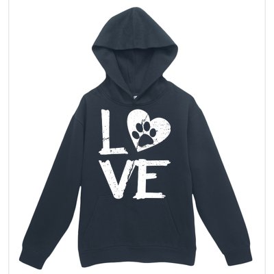 Love Paw In Heart Urban Pullover Hoodie