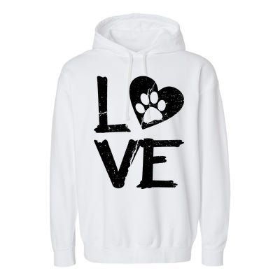 Love Paw In Heart Garment-Dyed Fleece Hoodie