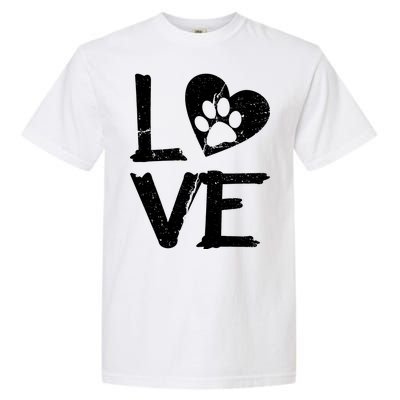 Love Paw In Heart Garment-Dyed Heavyweight T-Shirt