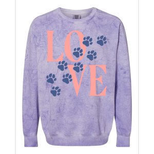 Love Paw Print Colorblast Crewneck Sweatshirt