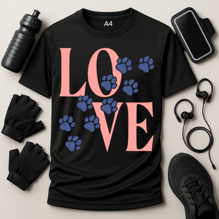 Love Paw Print Cooling Performance Crew T-Shirt