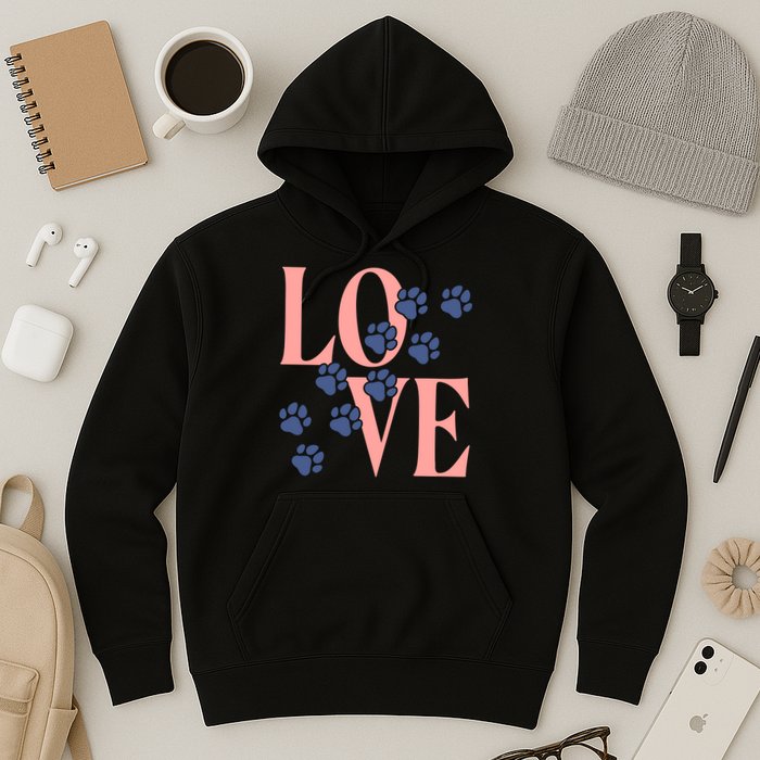 Love Paw Print Hoodie
