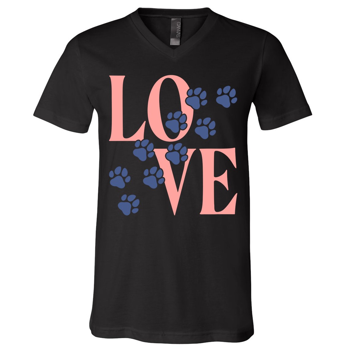 Love Paw Print V-Neck T-Shirt