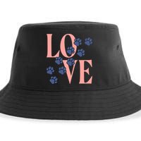 Love Paw Print Sustainable Bucket Hat