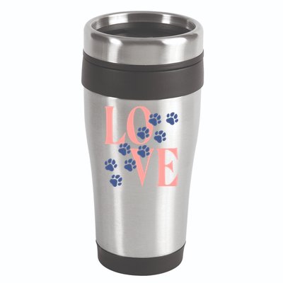 Love Paw Print 16oz Travel Tumbler