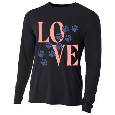 Love Paw Print Cooling Performance Long Sleeve Crew