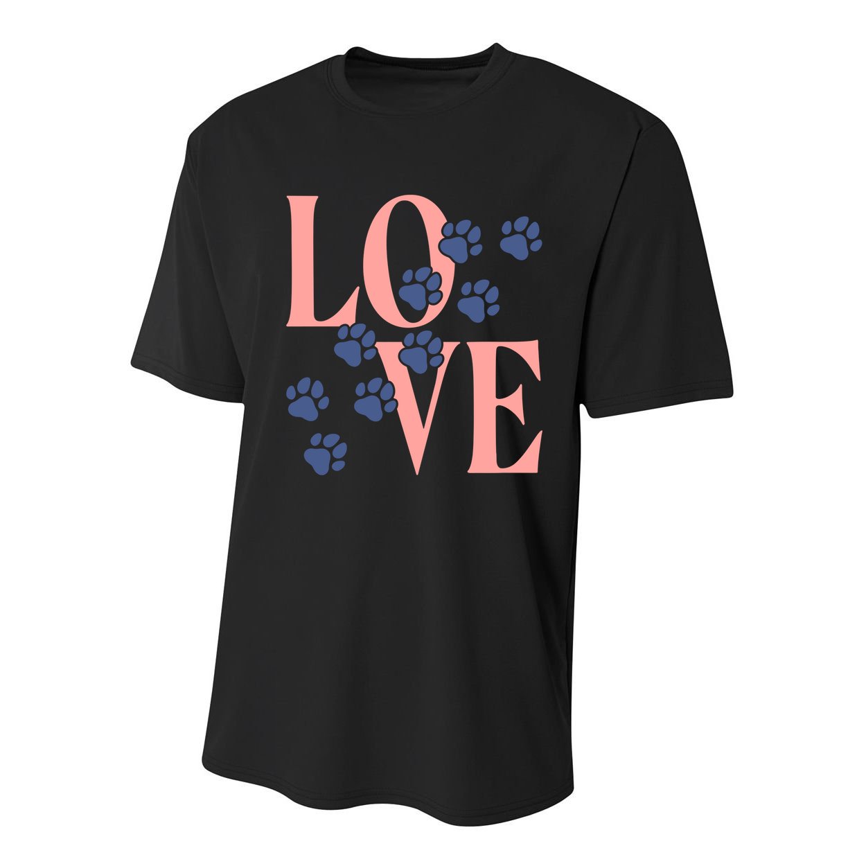 Love Paw Print Youth Performance Sprint T-Shirt