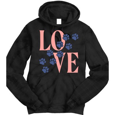 Love Paw Print Tie Dye Hoodie